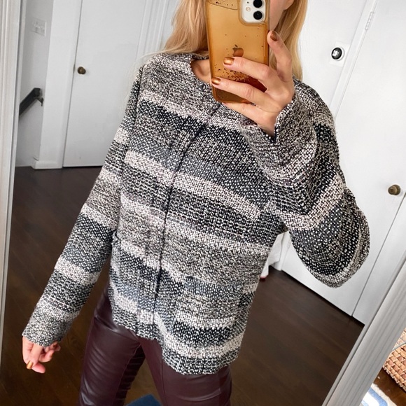 🖤 GERRY WEBER BLACK GREY TWEED WOOL BLEND JACKET! - Picture 3 of 14